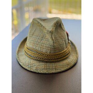 Vintage Mid‎ Century 100% Wool Tweed Men's Fedora Hat Union Made Plaid Size 7